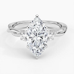 Twisted Band Marquise Diamond Three Stone Engagement Ring 3.0ct