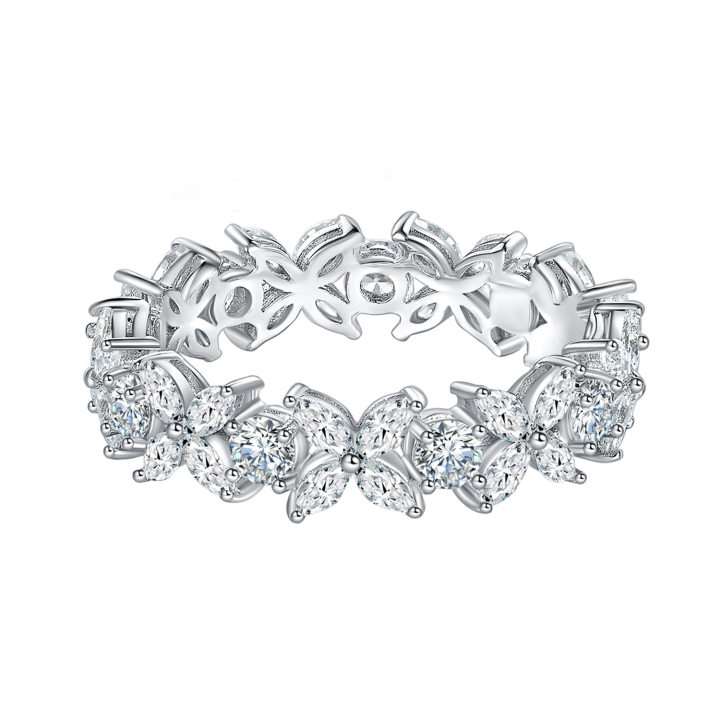 Round & Marquise Verdure Eternity Moissanite Wedding Band