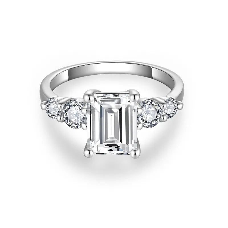 The Signature Emerald Cut Five Stone Moissanite Ring 3.0 ct