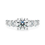 Classic Graduated Seven Stone Round Cut Moissanite Engagement Ring