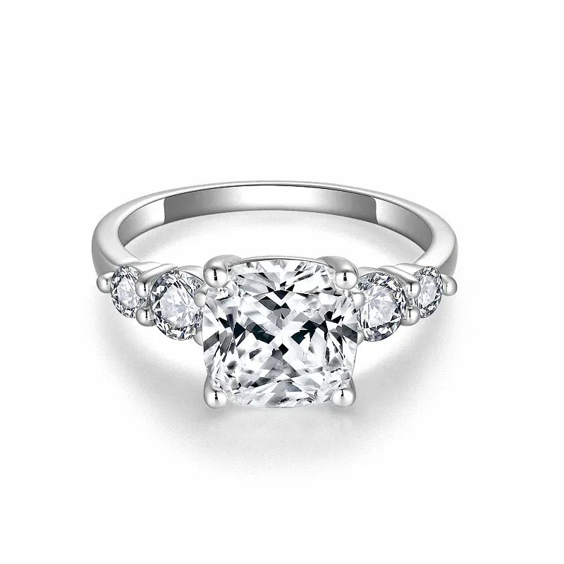 The Signature Cushion Cut Five Stone Moissanite Ring 3.0 ct