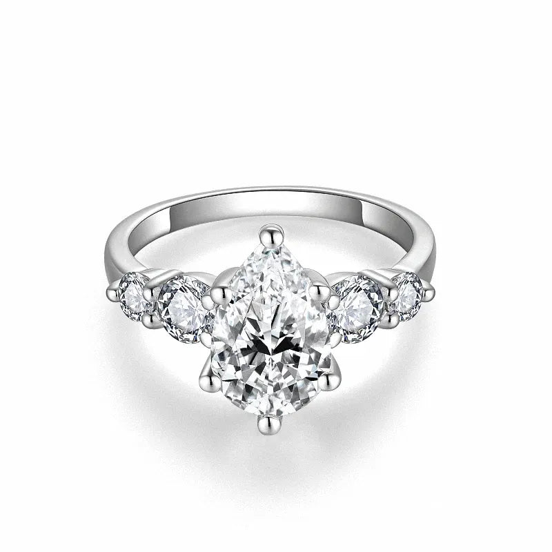 The Signature Pear Cut Five Stone Moissanite Ring 3.0 ct