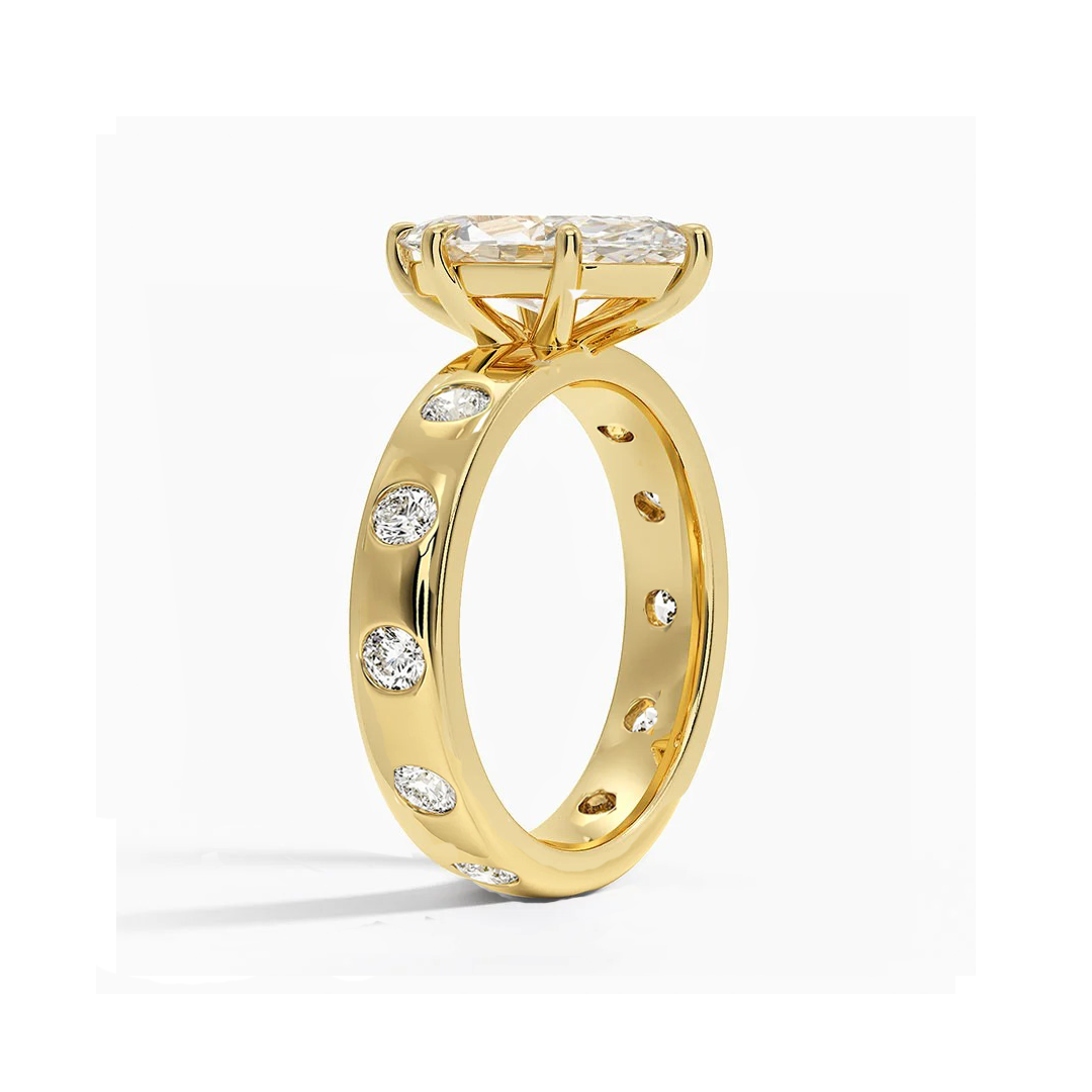 Thick Invisible Set Eternity Band Marquise Moissanite Ring(Jason Custom )