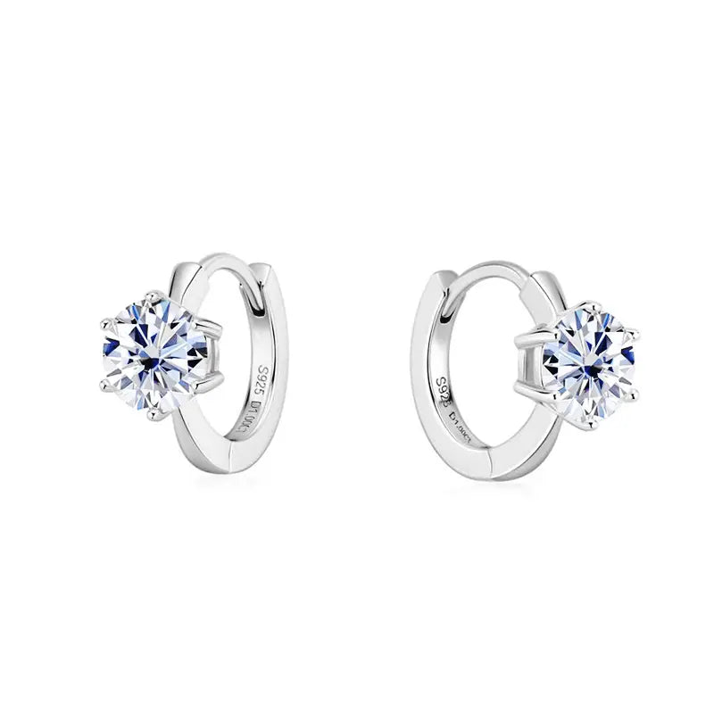 Solitaire Moissanite Huggie Earrings