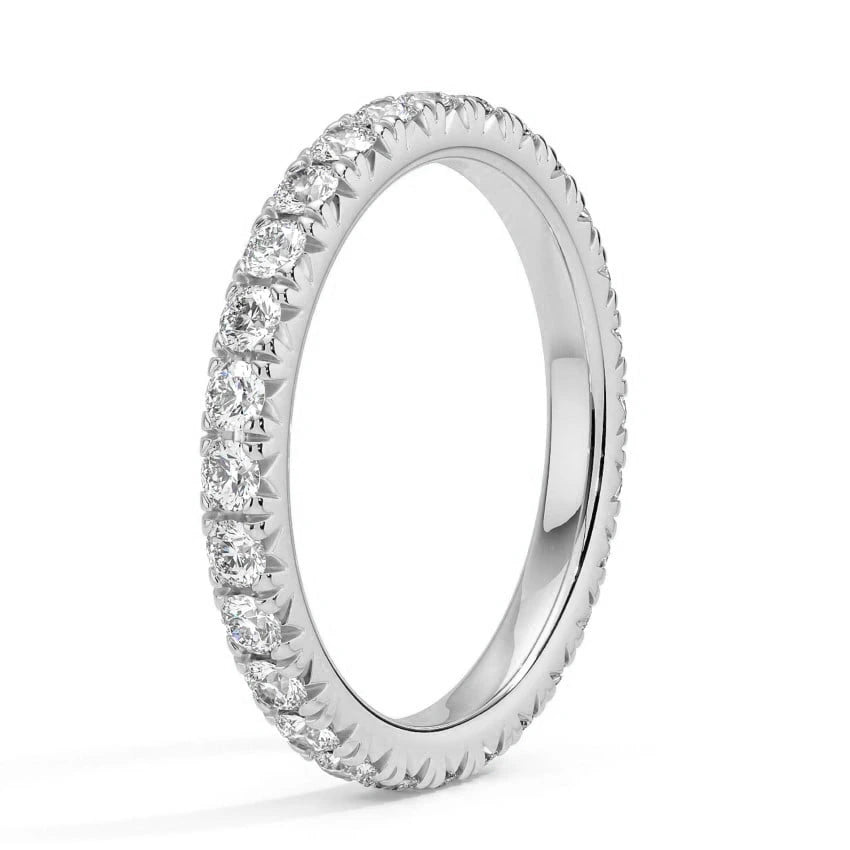 French Pave Eternity Wedding Band 2.0mm