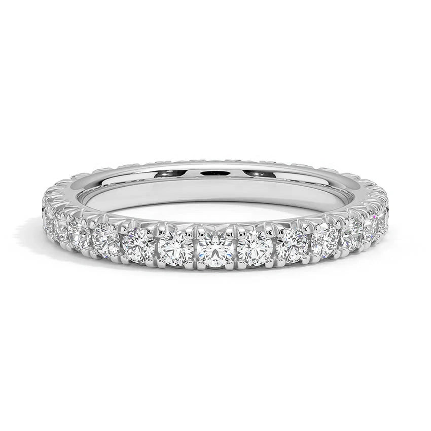 French Pave Eternity Wedding Band 2.0mm