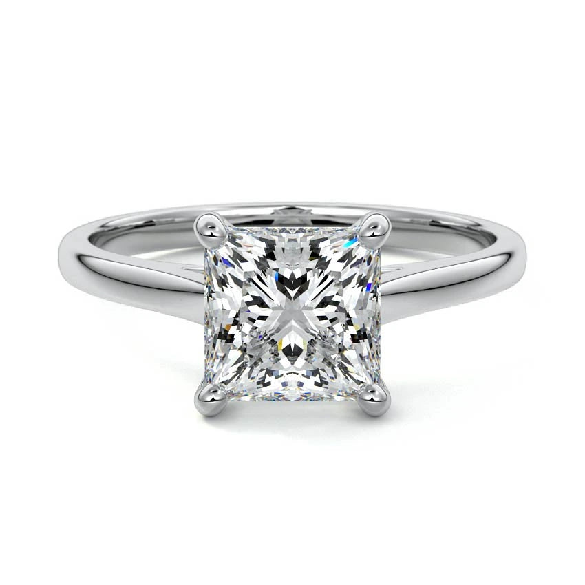 Cathedral Solitaire Princess Engagement Ring