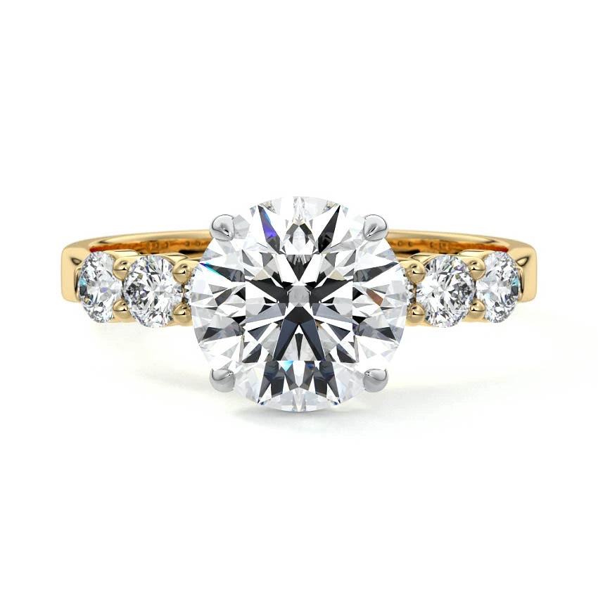 Mixed Metal 7-Stone Engagement Ring