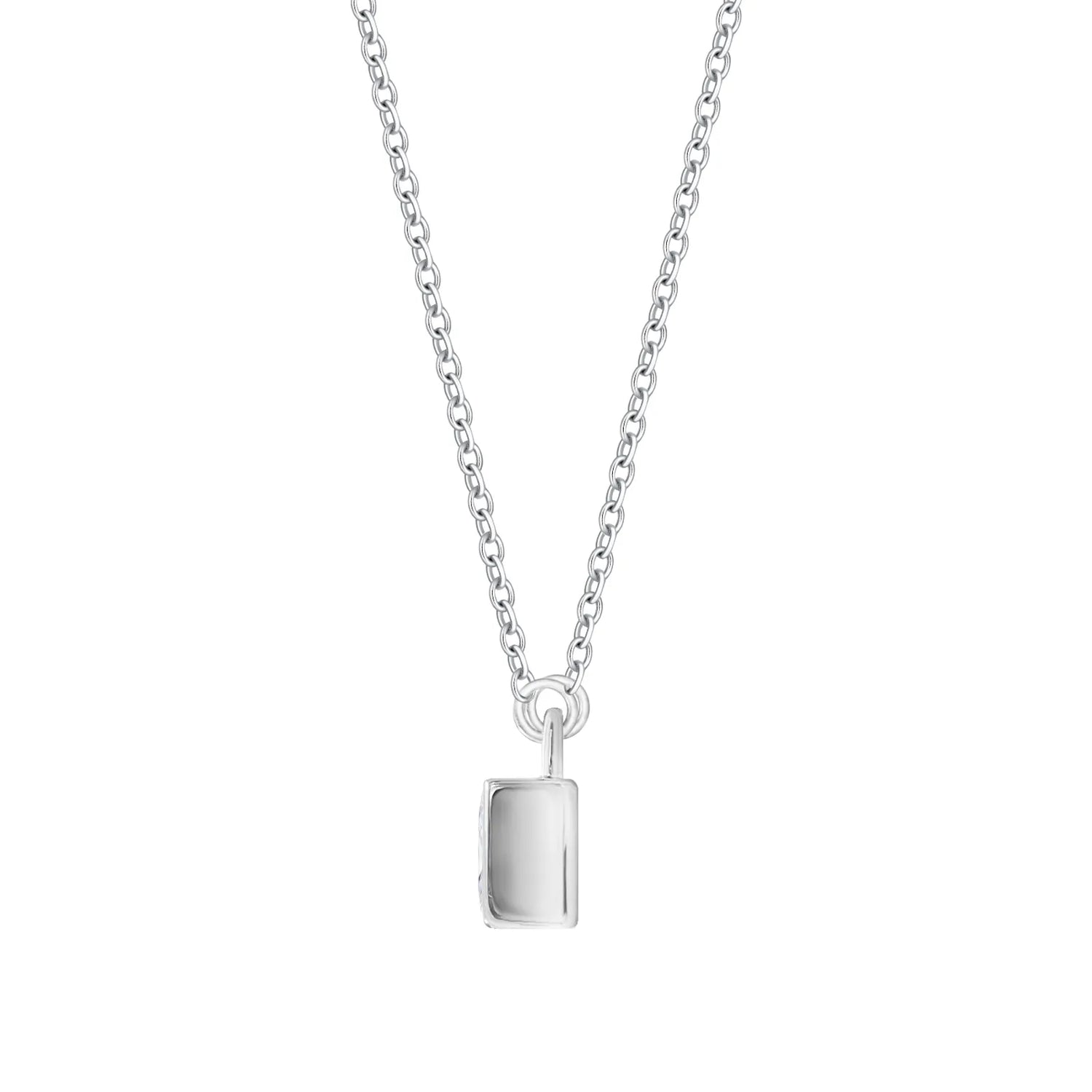 Half Bezel Princess Moissanite Pendant
