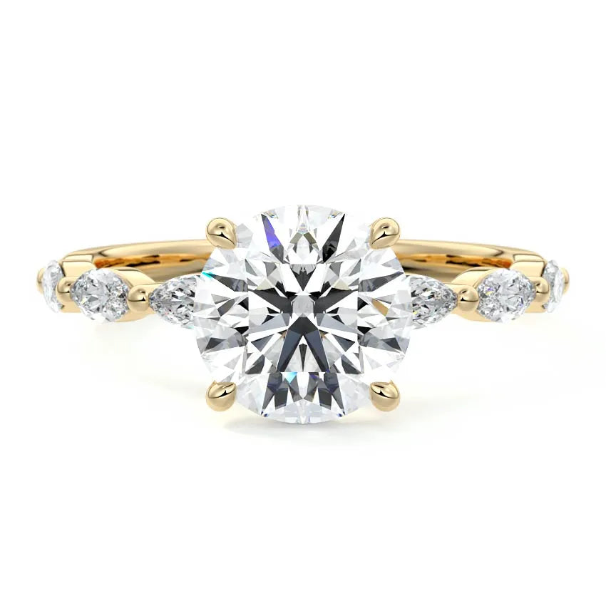 Marquise Sidestone Engagement Ring