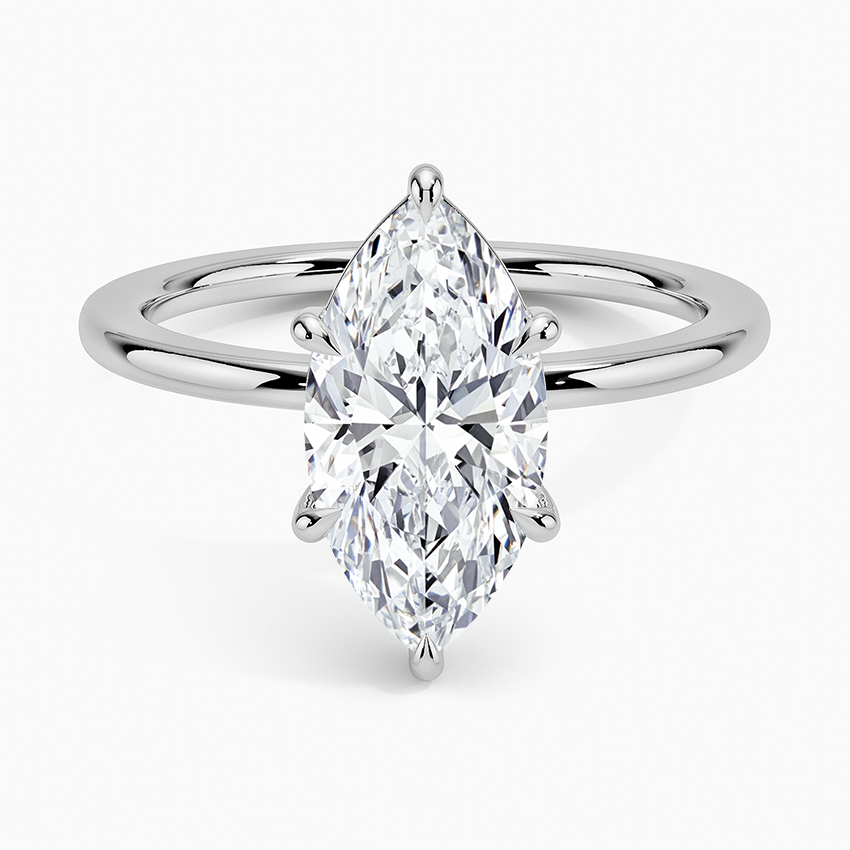 Solitaire Marquise Moissanite Engagement Ring