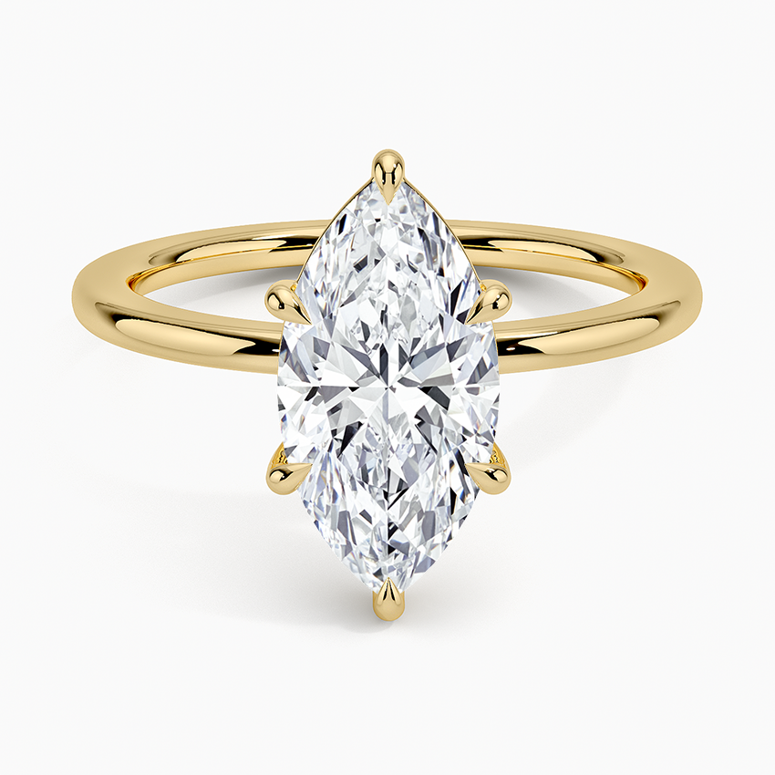 Solitaire Marquise Moissanite Engagement Ring