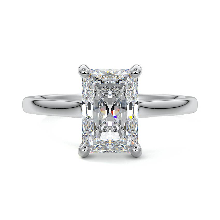 Cathedral Solitaire Radiant Engagement Ring