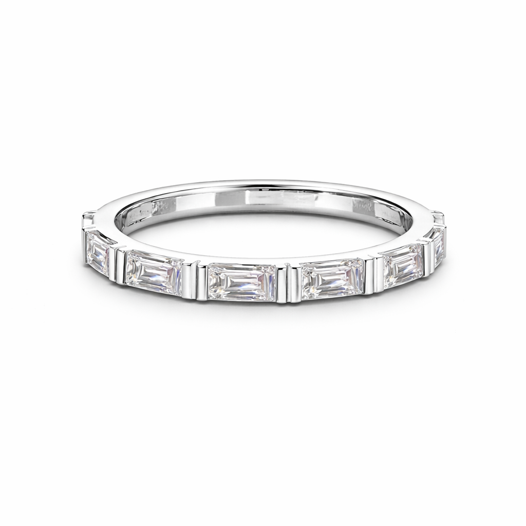 Horizontal Baguette Moissanite Eternity Ring