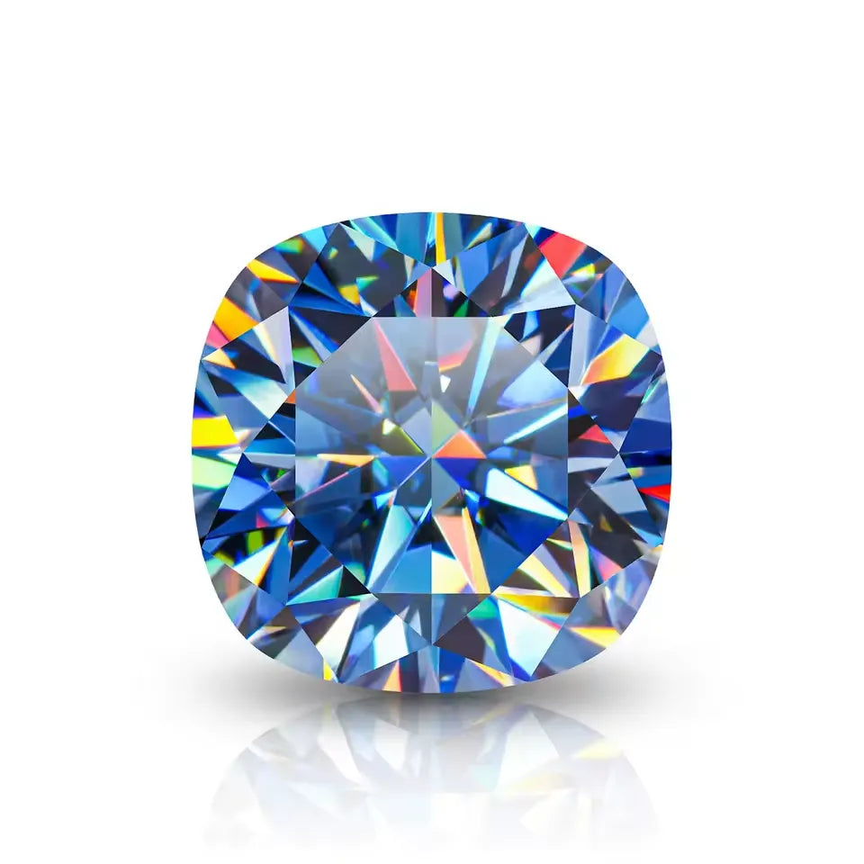 Cushion Cut Royal Blue Moissanite Loose Stones