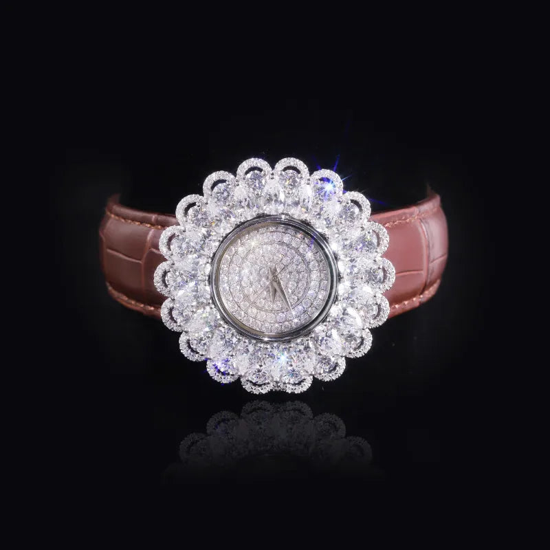 Floral Diamond Moissanite Watches