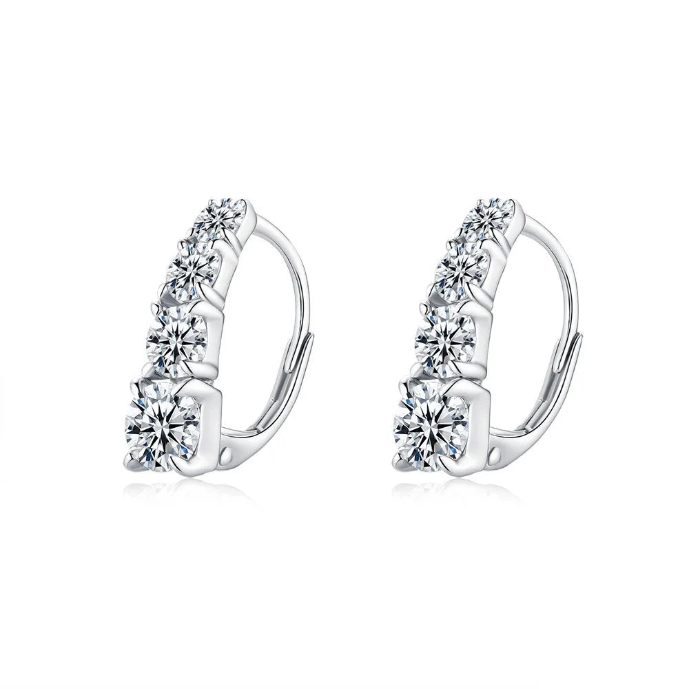 Gradient Leverback Moissanite Earrings