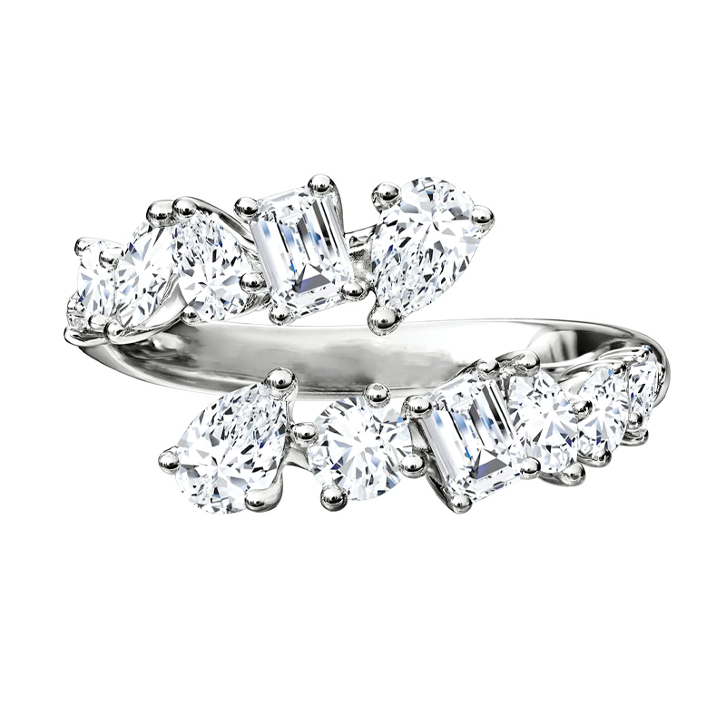 Multi Shape Moissanite Twist Ring