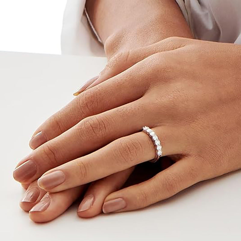 Seven Stone Moissanite Band Ring