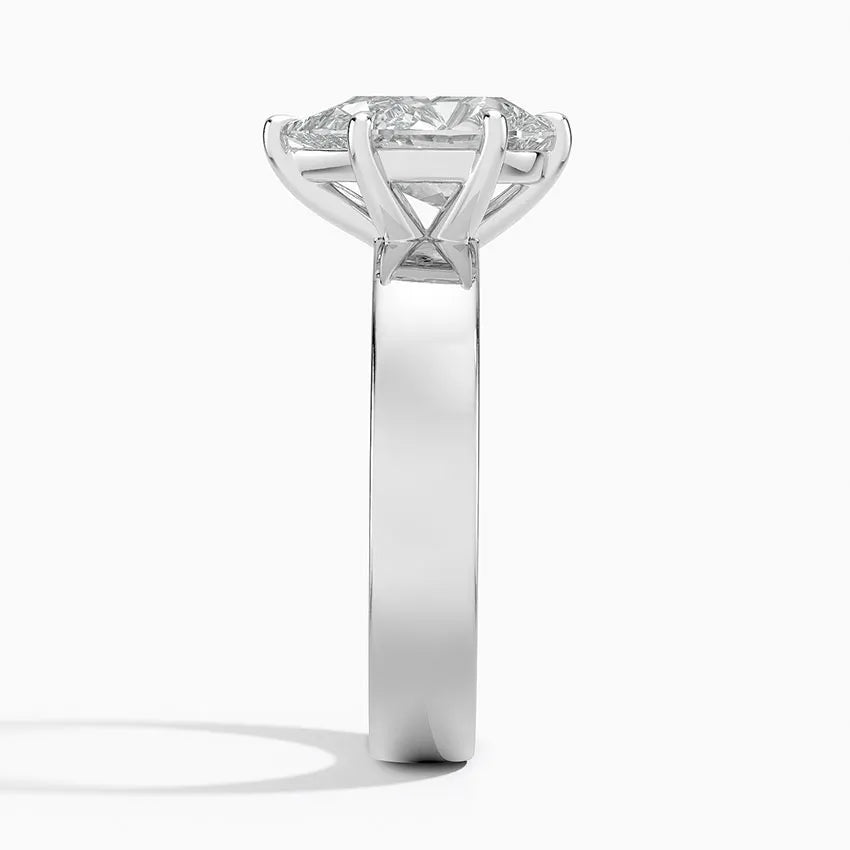 Pear Cut Solitaire Thick Band Moissanite Ring