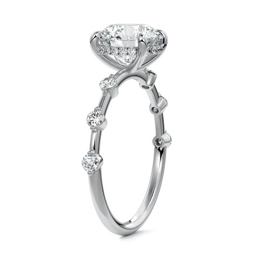 Petite Pave Hidden Halo Engagement Ring