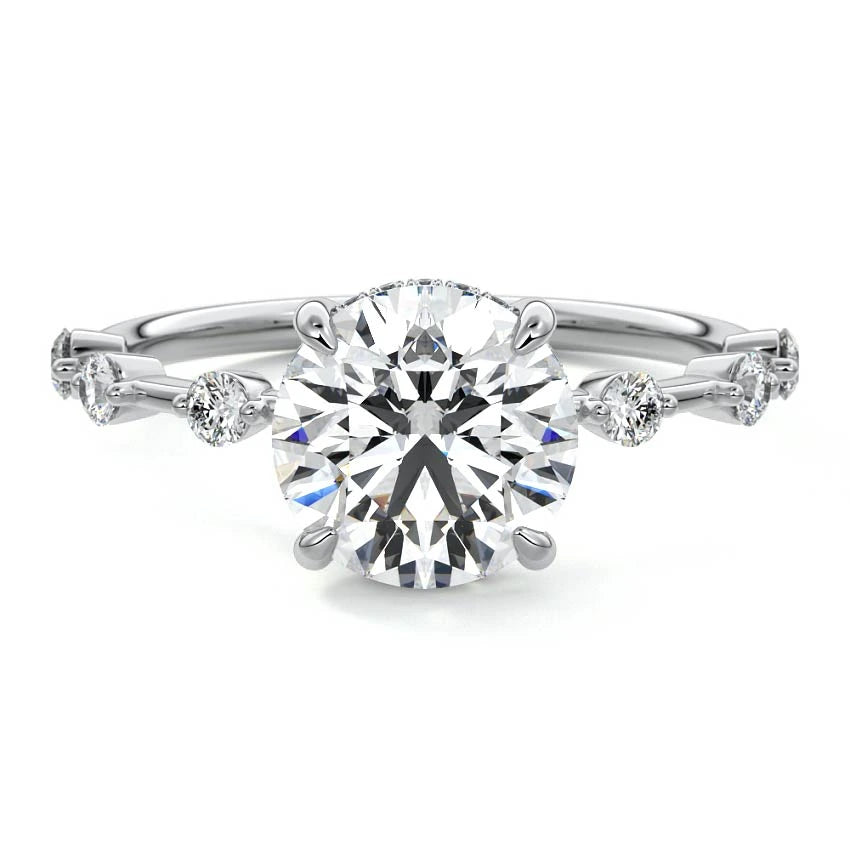 Petite Pave Hidden Halo Engagement Ring