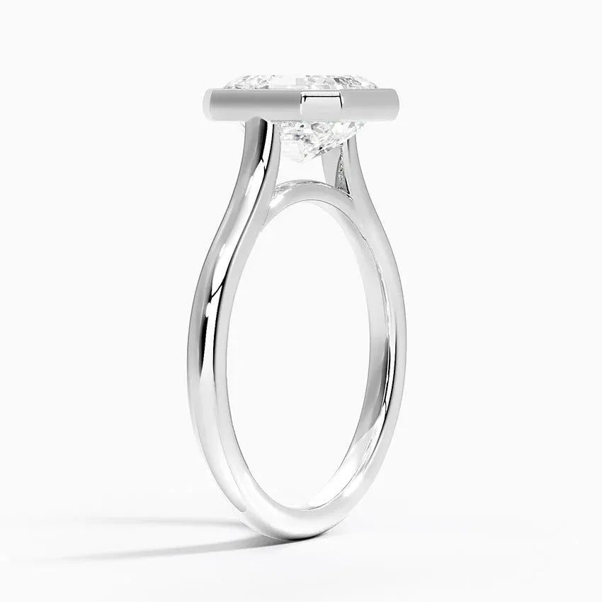 Solitaire Bezel Asscher Cut Engagement Ring