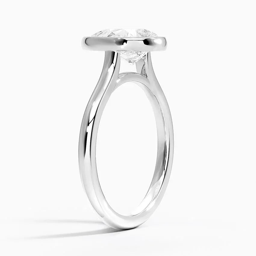 Solitaire Bezel Pear Cut Engagement Ring