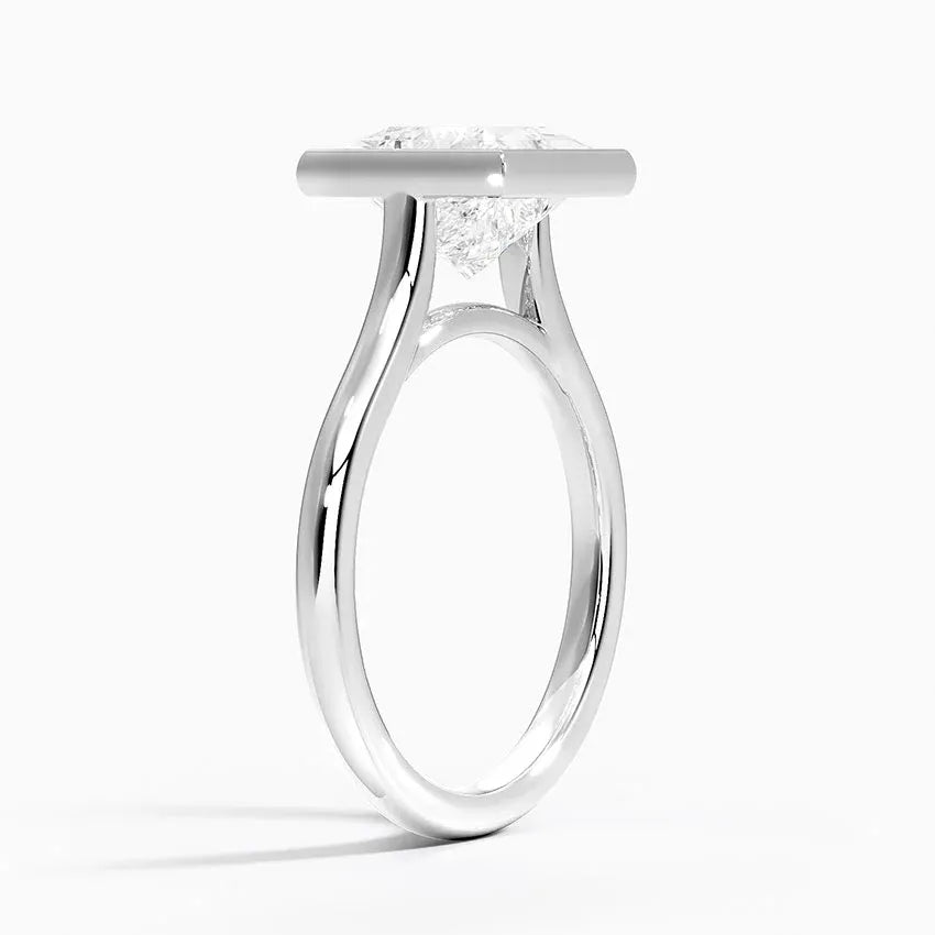Solitaire Bezel Princess Cut Engagement Ring