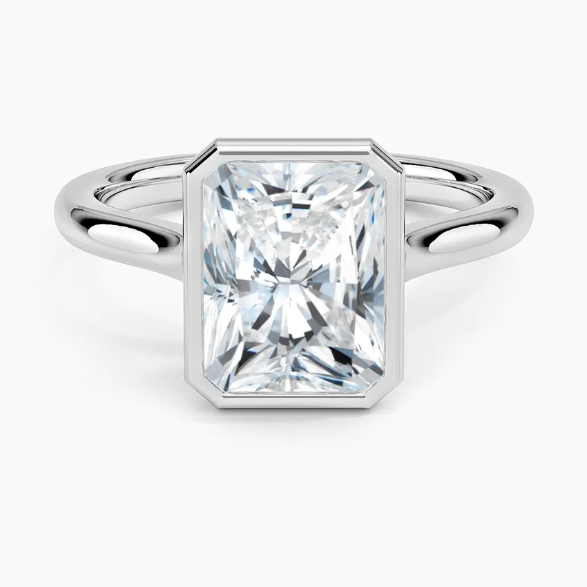 Solitaire Bezel Radiant Cut Engagement Ring