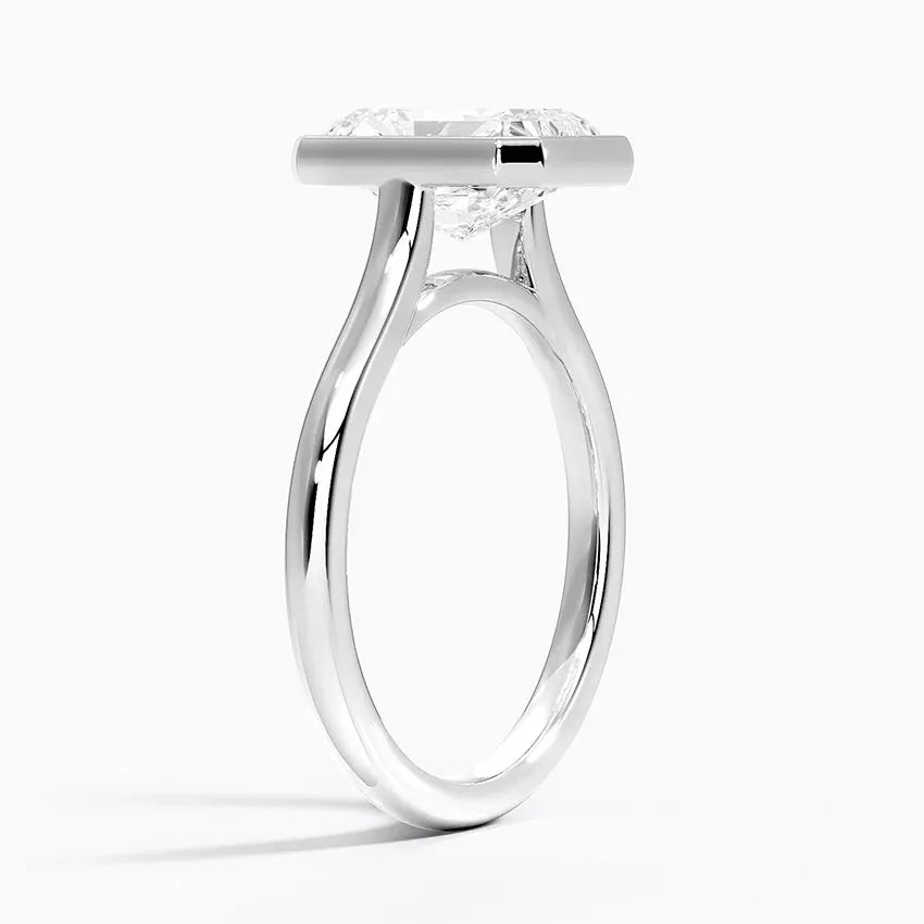 Solitaire Bezel Radiant Cut Engagement Ring