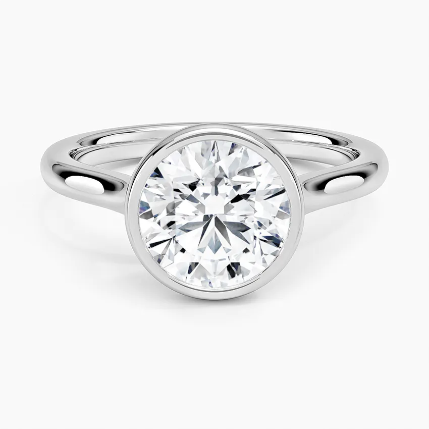 Solitaire Bezel Round Cut Engagement Ring