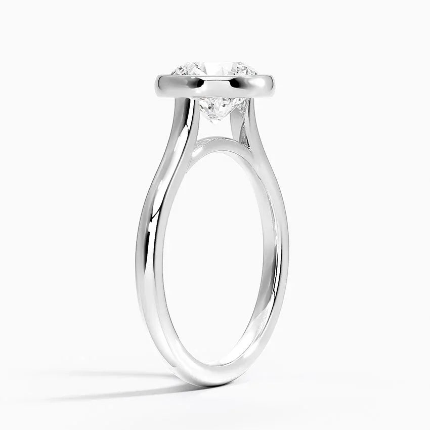 Solitaire Bezel Round Cut Engagement Ring
