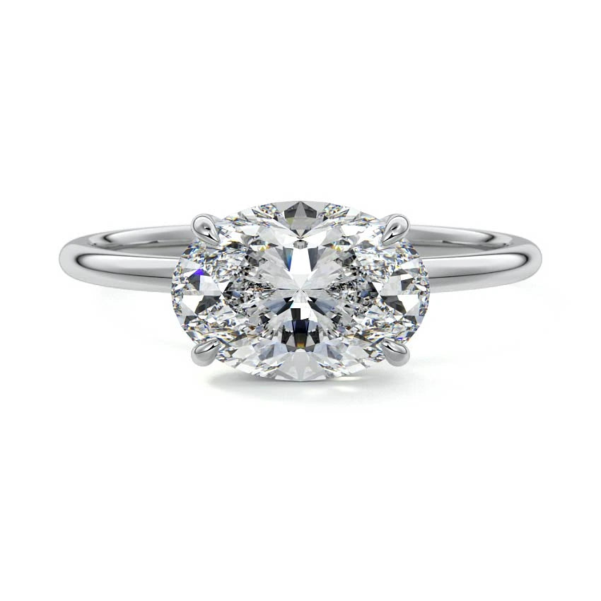 Solitaire East-West Oval Engagement Ring