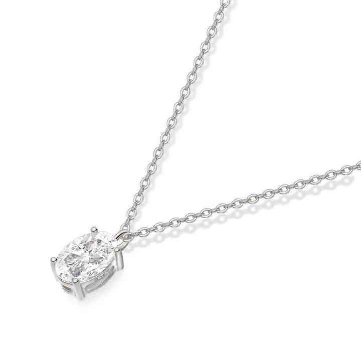 Solitaire Oval Diamond Pendant