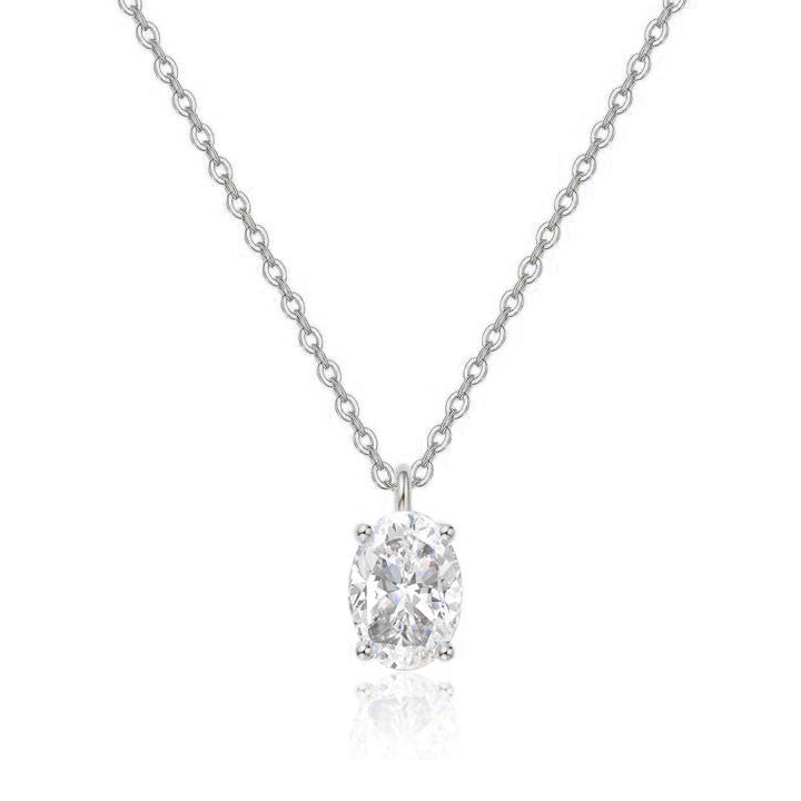 Solitaire Oval Diamond Pendant