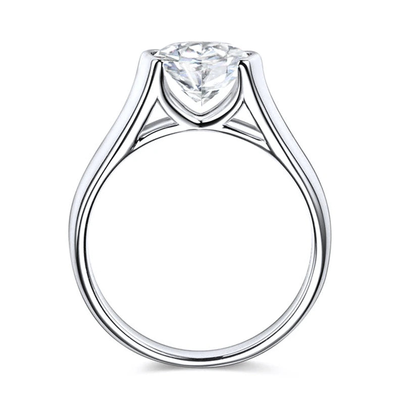 Thick Band Half Bezel Moissanite Ring