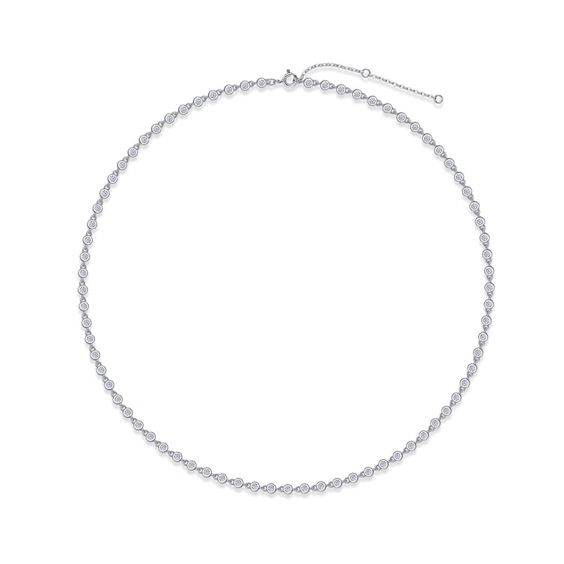 Moissanite Bezel Link Tennis Necklace