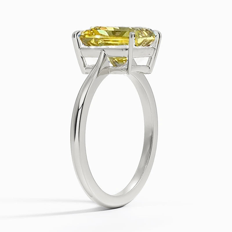 Classic Yellow Emerald Moissanite Ring