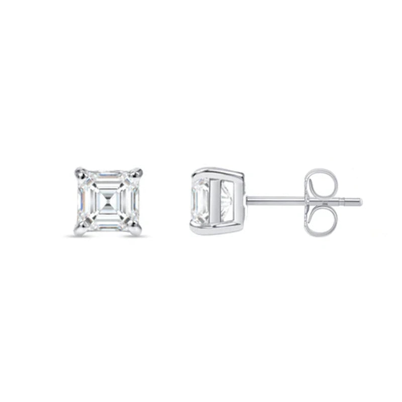 Classic Asscher Diamond Stud Earrings