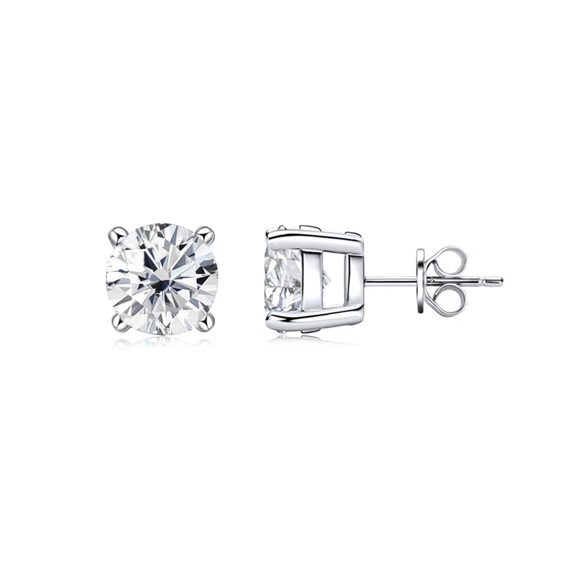 Classic Four Prong Moissanite Stud Earrings