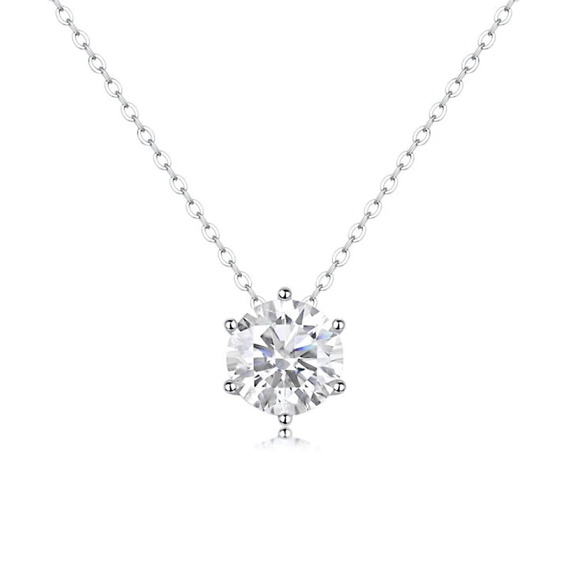 Six Prong Basket Moissanite Pendant