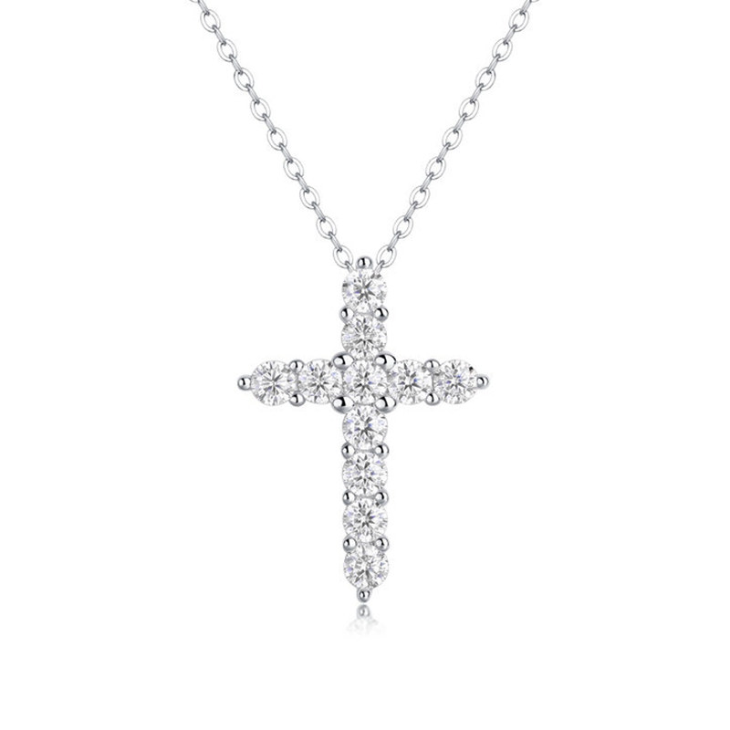 Precision Cross Moissanite Pendant