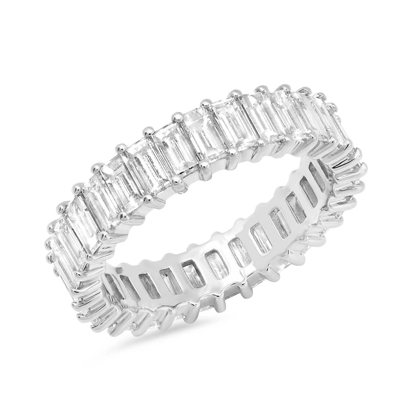 Emerald Moissanite Eternity Band