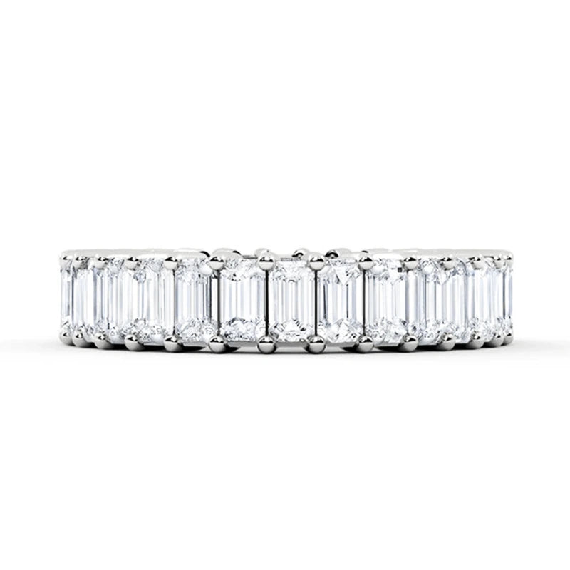 Emerald Moissanite Eternity Band