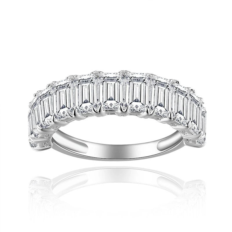 Half Eternity Emerald Moissanite Band