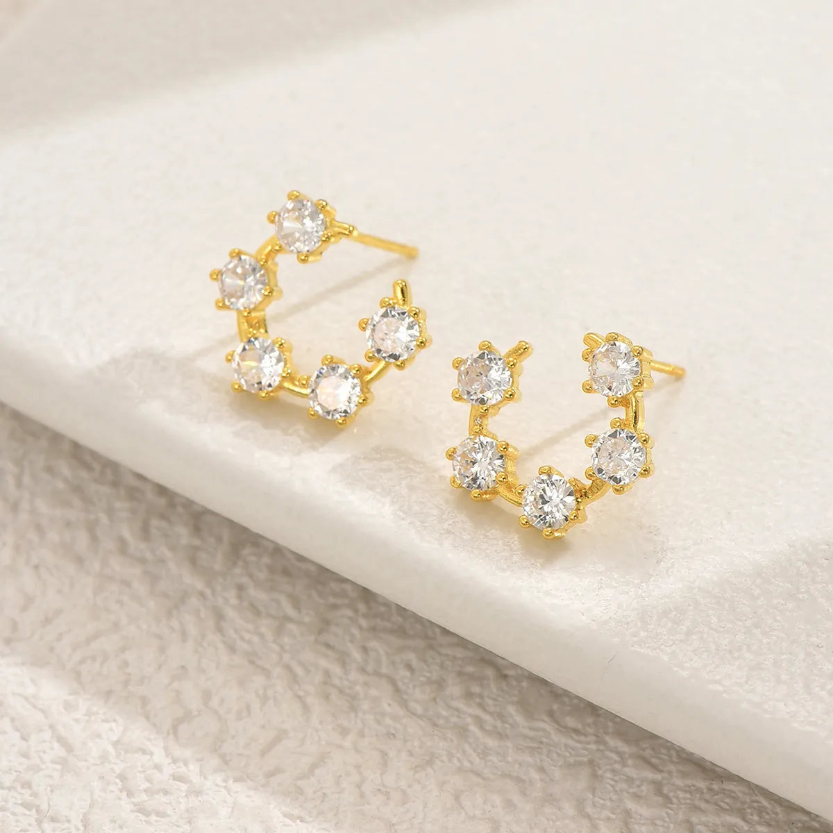 Circle Setting Moissanite Stud Earrings