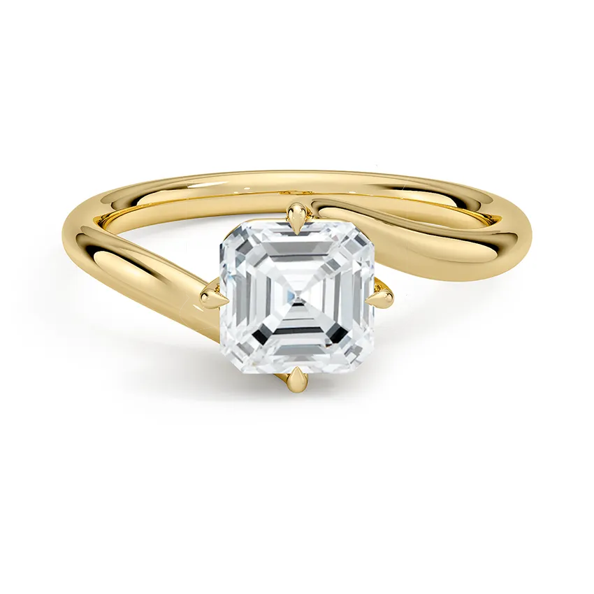 Solitaire Twisted Asscher Cut Engagement Ring