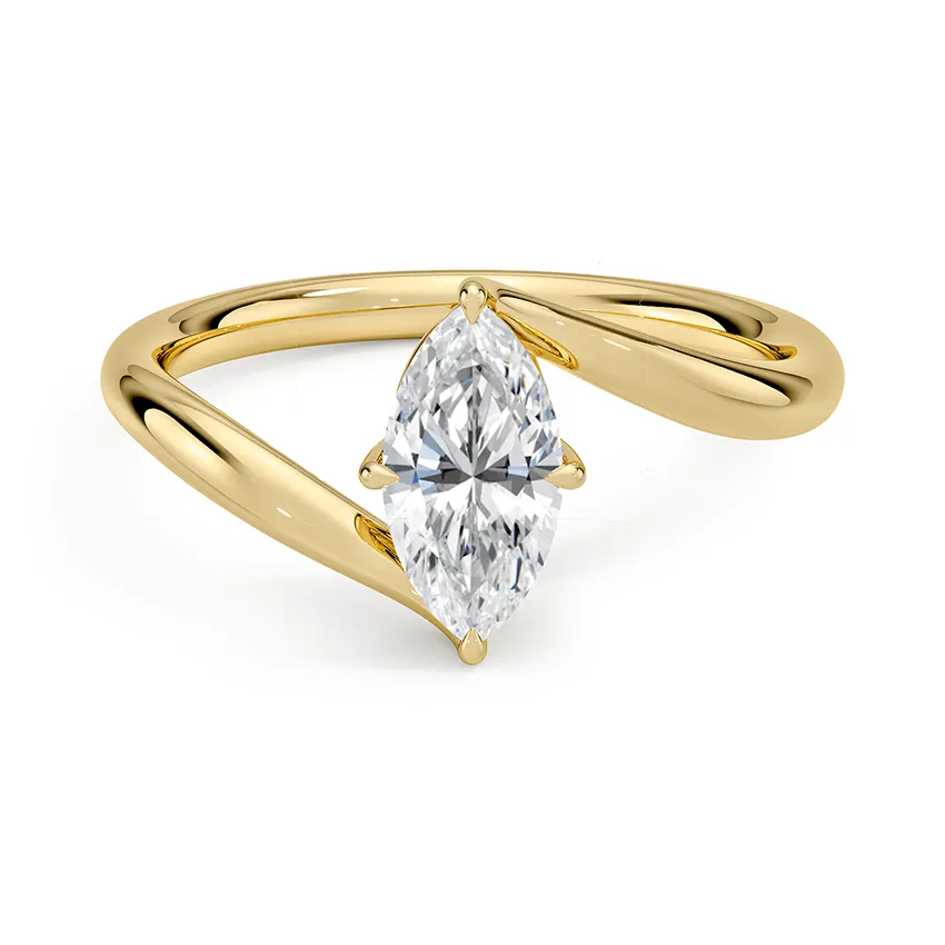 Solitaire Twisted Marquise Cut Engagement Ring