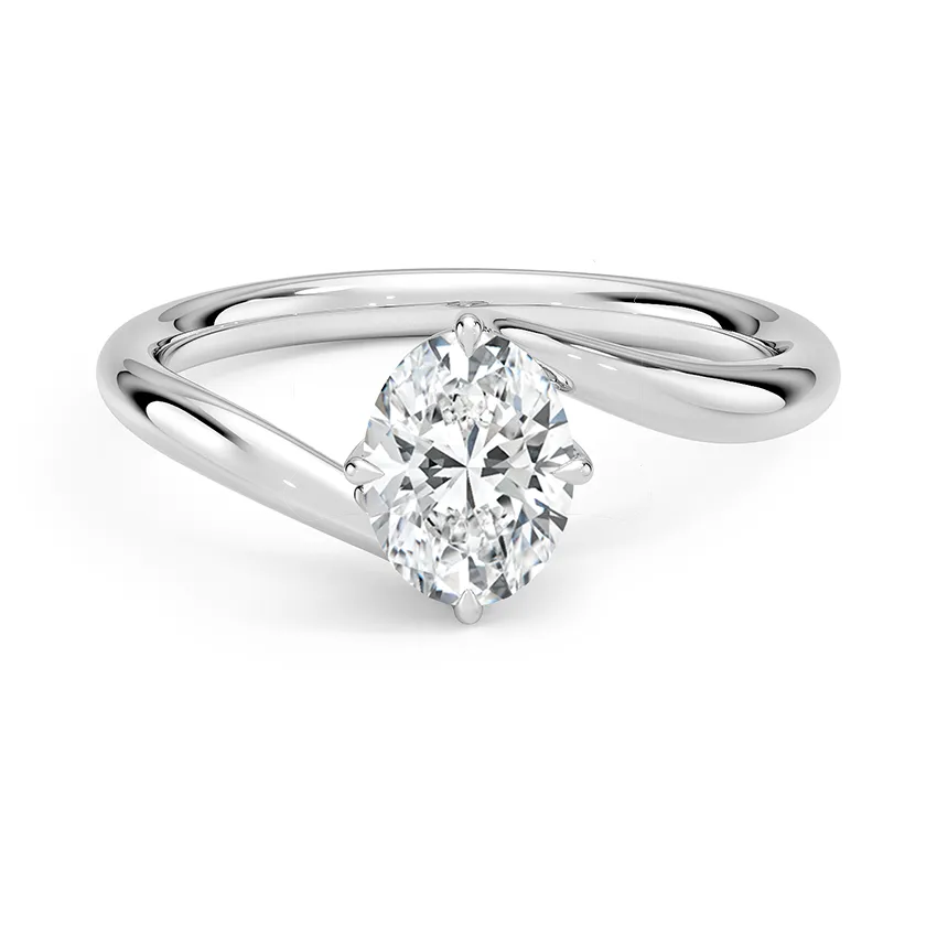 Solitaire Twisted Oval Cut Engagement Ring